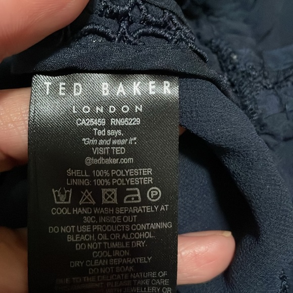 Ted Baker London Embroidered Eyelet Long Sleeve/ Mock Neck/ Semi Sheer Top - Picture 9 of 9